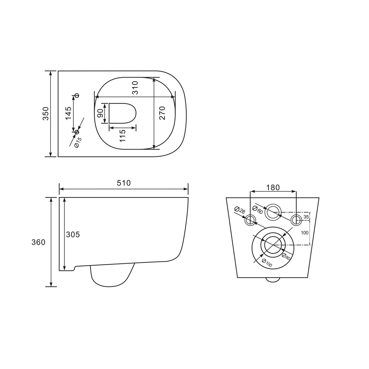 VT1-28 Унитаз подвесной Vincea Core Santreyd - Вид №6