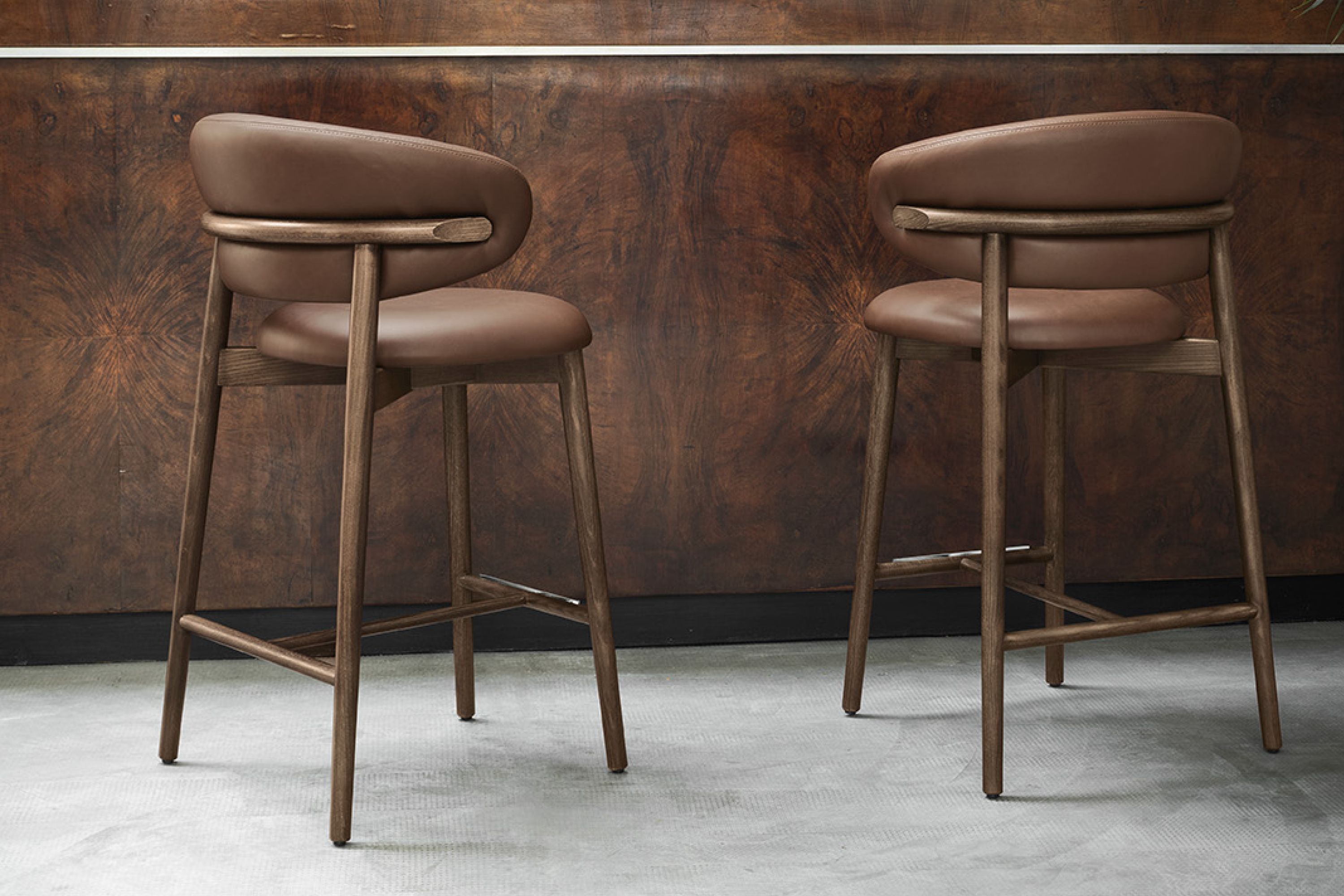 Высокий кожаный стул с подставкой для ног Calligaris Олеандр ARCH-00082669 - Вид №2