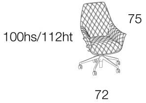 Caroti Кожаное вращающееся кресло для офиса Via montenapoleone 1077  - Вид №5