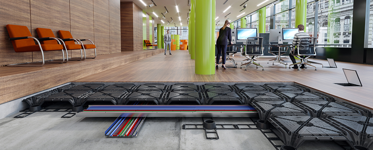 Matrix Модульная опалубка для бетонных фальшполов с системами MEP Geoplast  - Вид №2