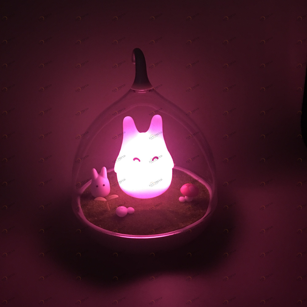Ночник детский "Котик на лужайке" розовый LITTLE LOVELY COMPANY  281701 Розовый Santreyd 