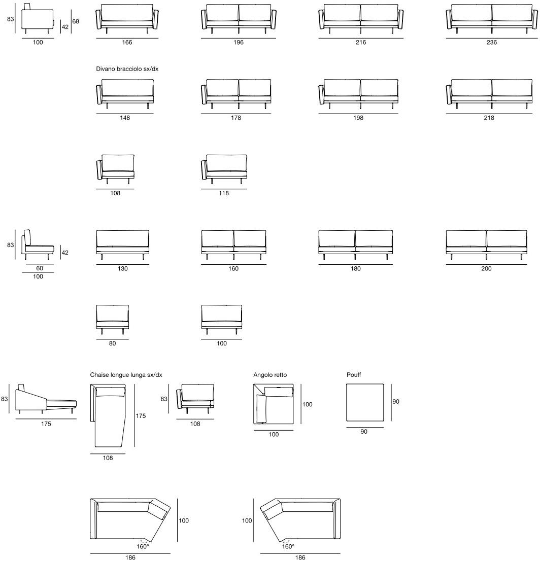 CTS SALOTTI Изогнутый диван из ткани Urban sun-id-1499334 - Вид №2