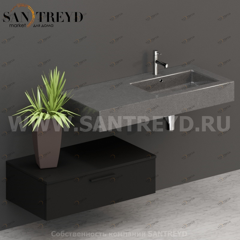 T09052AR2 Столешницы для использования в сочетании с тумбами и открытыми тумбами 90 см черная Globo ARREDO WOOD Италия Ceramica Globo