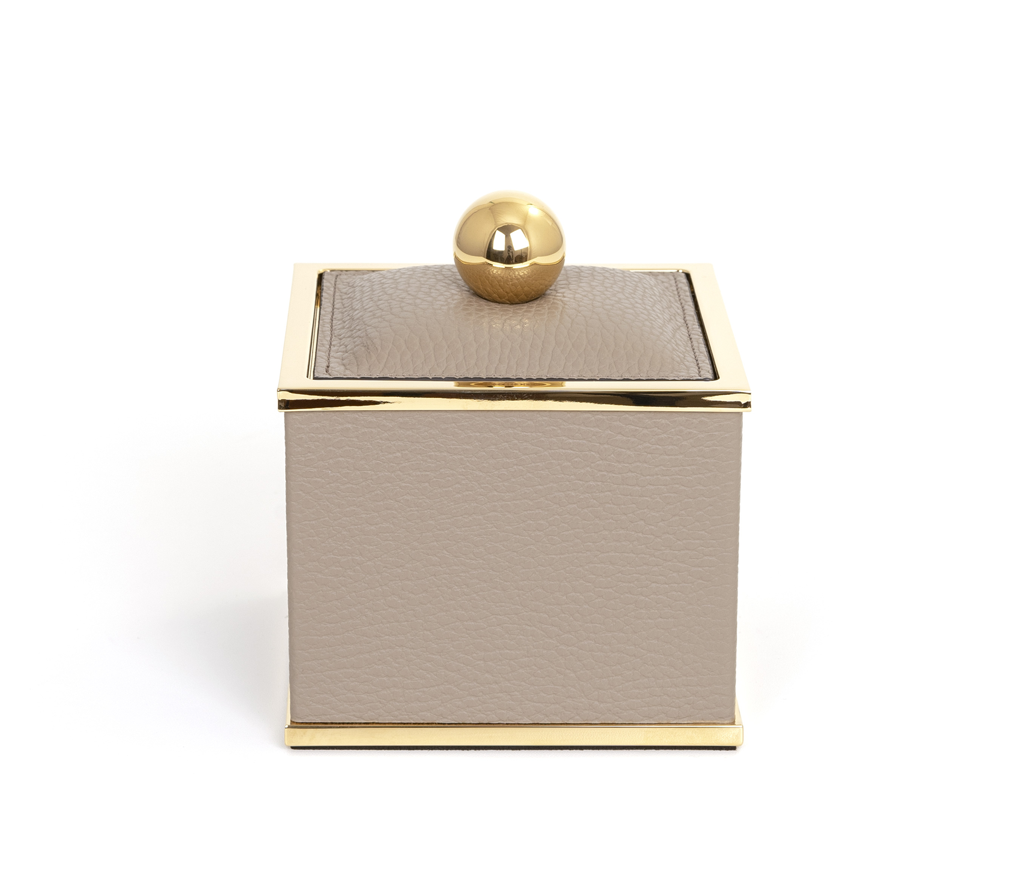 Держатель для ватных дисков Olimpia Square Square - 10,5X10,5XH15 см / металл-хром / тканая кожа_верблюжий Pinetti 00.1623.061.011 - Вид №4