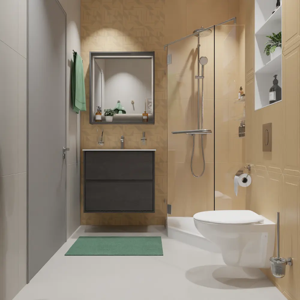 Плитка настенная Керамин Сонет 3Д 75x25 см 1.69 м² цвет бежевый STLM-2115110 - Вид №8