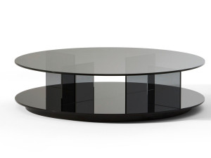 Круглый стеклянный журнальный столик