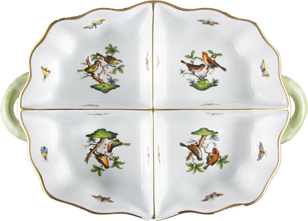 72073 Herend Менажница четырехсекционная 33,5см "Ротшильд" Фарфор 