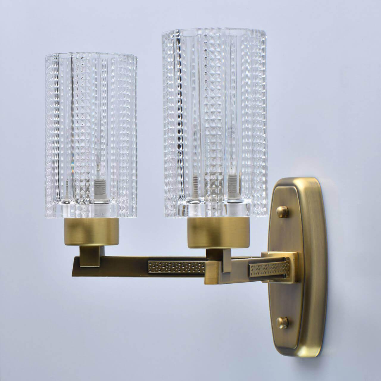 Бра со стеклянным плафоном на 2 лампы латунь "Альгеро" 285021502 MW-LIGHT АЛЬГЕРО 00-3931539 Белый;золото  - Вид №2