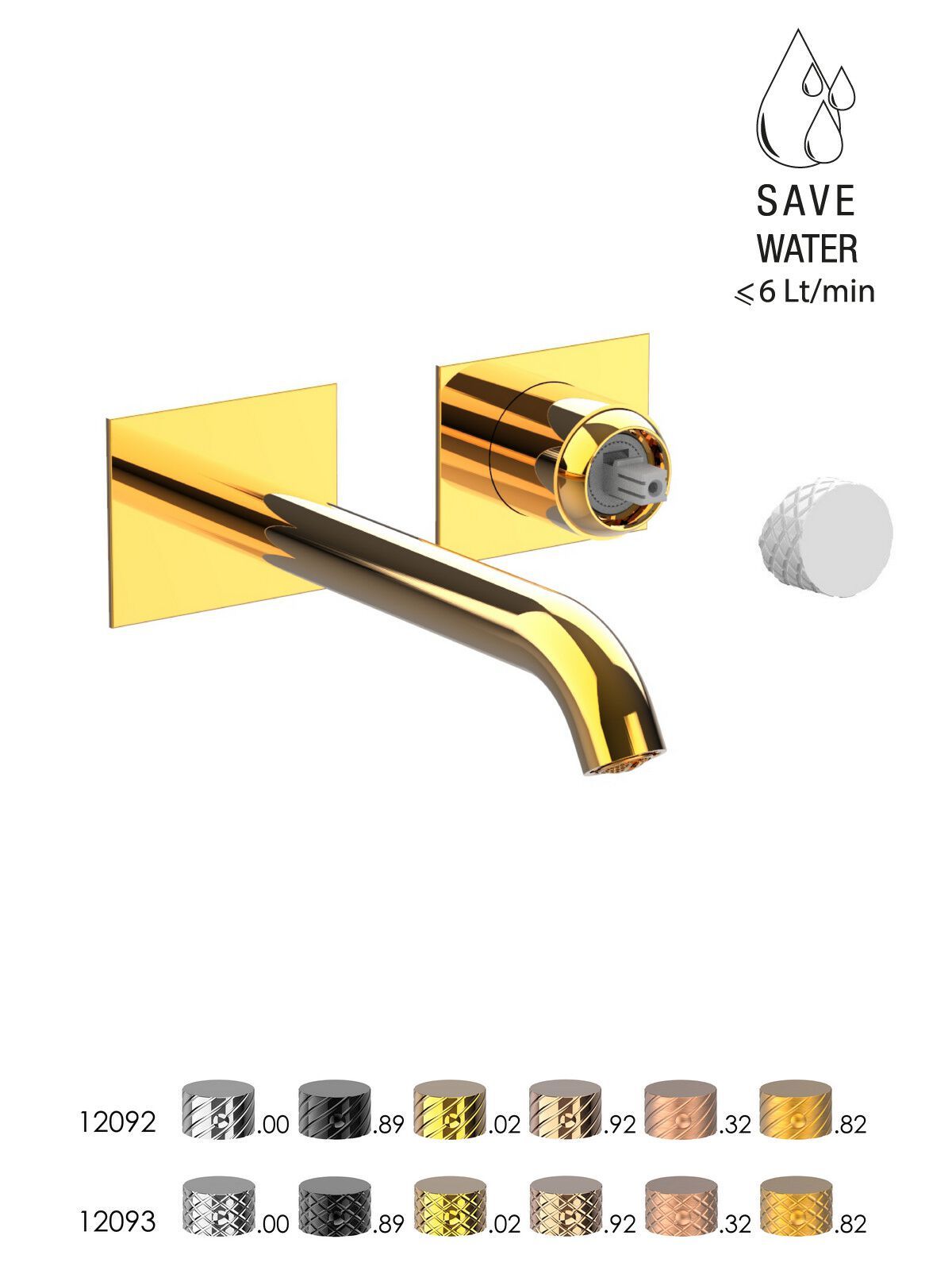 Настенный смеситель для раковины без слива с ограничителем расхода Rubinetterie Frattini Pepe XLS ARCH-00093332 - Вид №15