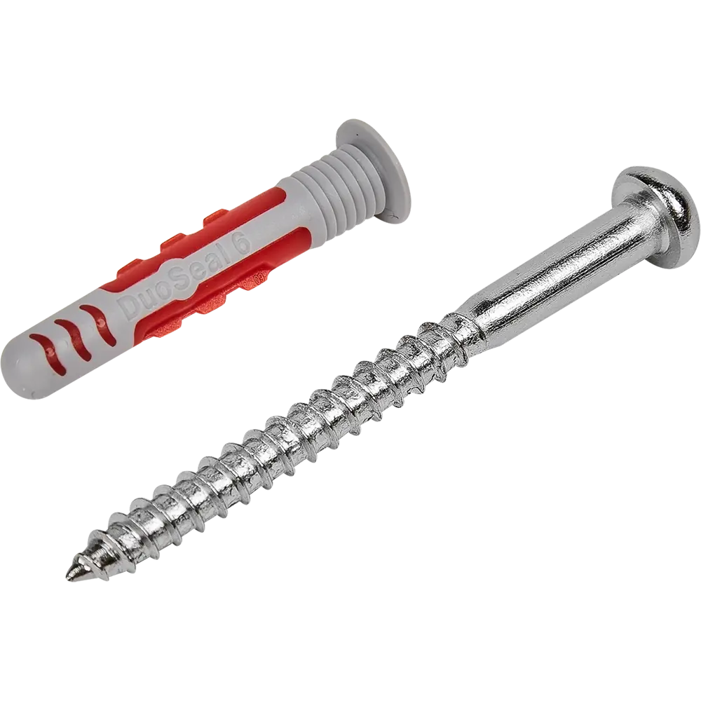 Дюбель-шуруп для всех типов стен Fischer DuoSeal 6x38 мм нейлон/сталь цвет серый/красный 4 шт. 85257156 STLM-2134084  - Вид №6
