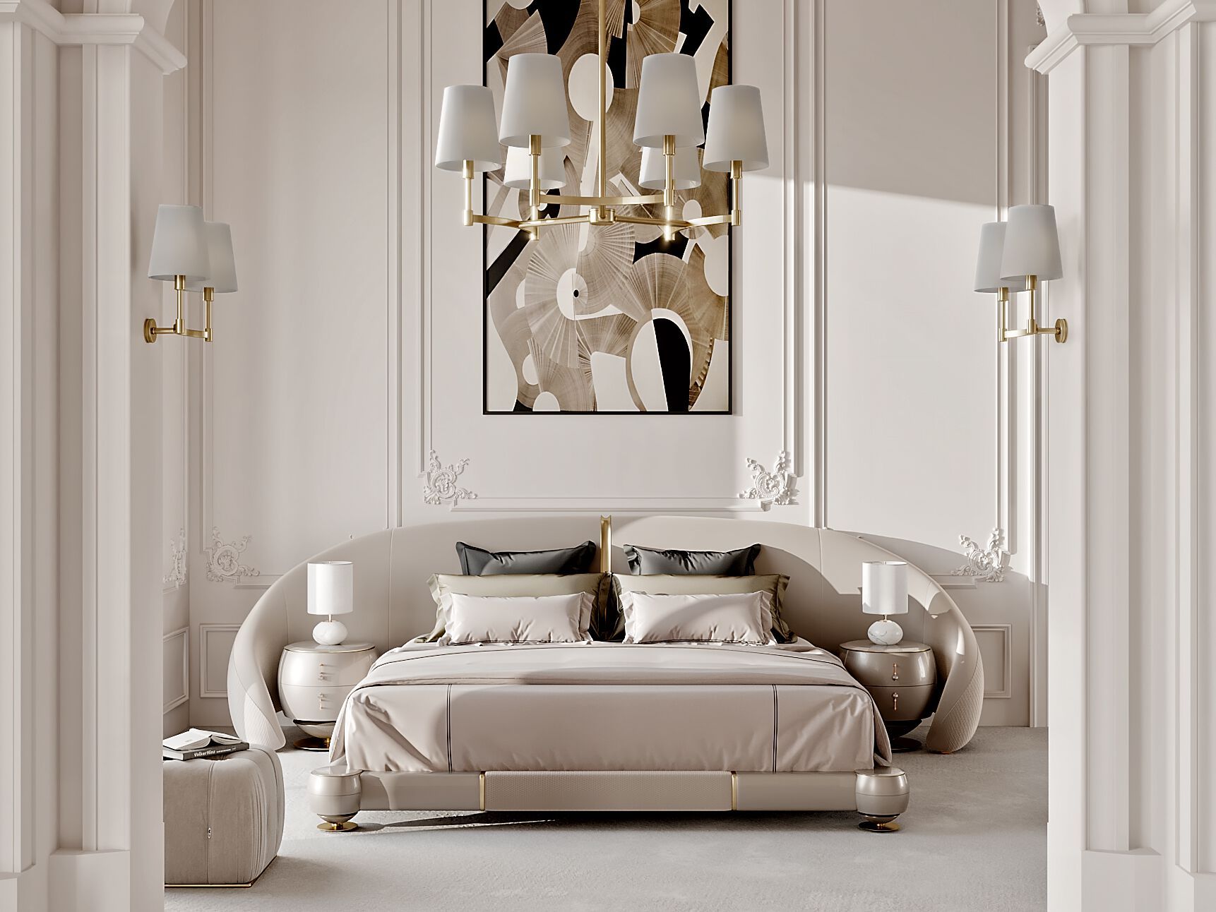 Круглая тумбочка с ящиками Zebrano Phaselis ARCH-00079027 - Вид №2