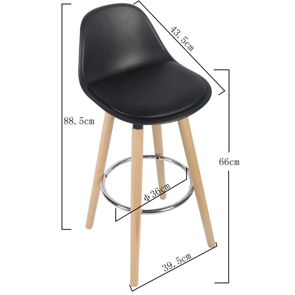 Основание барного стула DELINIA Руан с хромированной сталью и деревянными элементами 89132402 STLM-0078843 - Вид №2