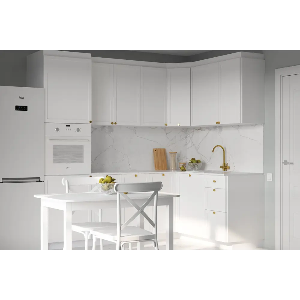 Фасад кухонный DELINIA ID Ньюпорт 44.7×76.5 см матовый белый с филенкой 82010396 STLM-0017286 - Вид №4