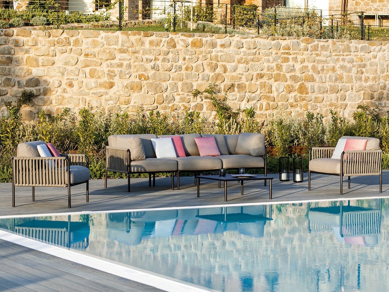 Кресло для сада из акриловой ткани с подлокотниками Vermobil Ки-Уэст ARCH-00008846 - Вид №3