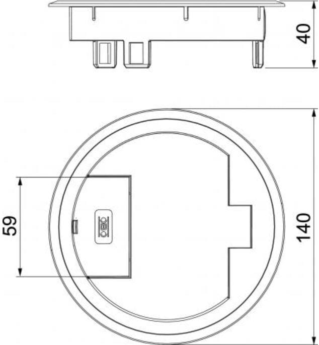 Откидная крышка башни с боковым выходом OBO Bettermann BlackLine ARCH-00020870 - Вид №1