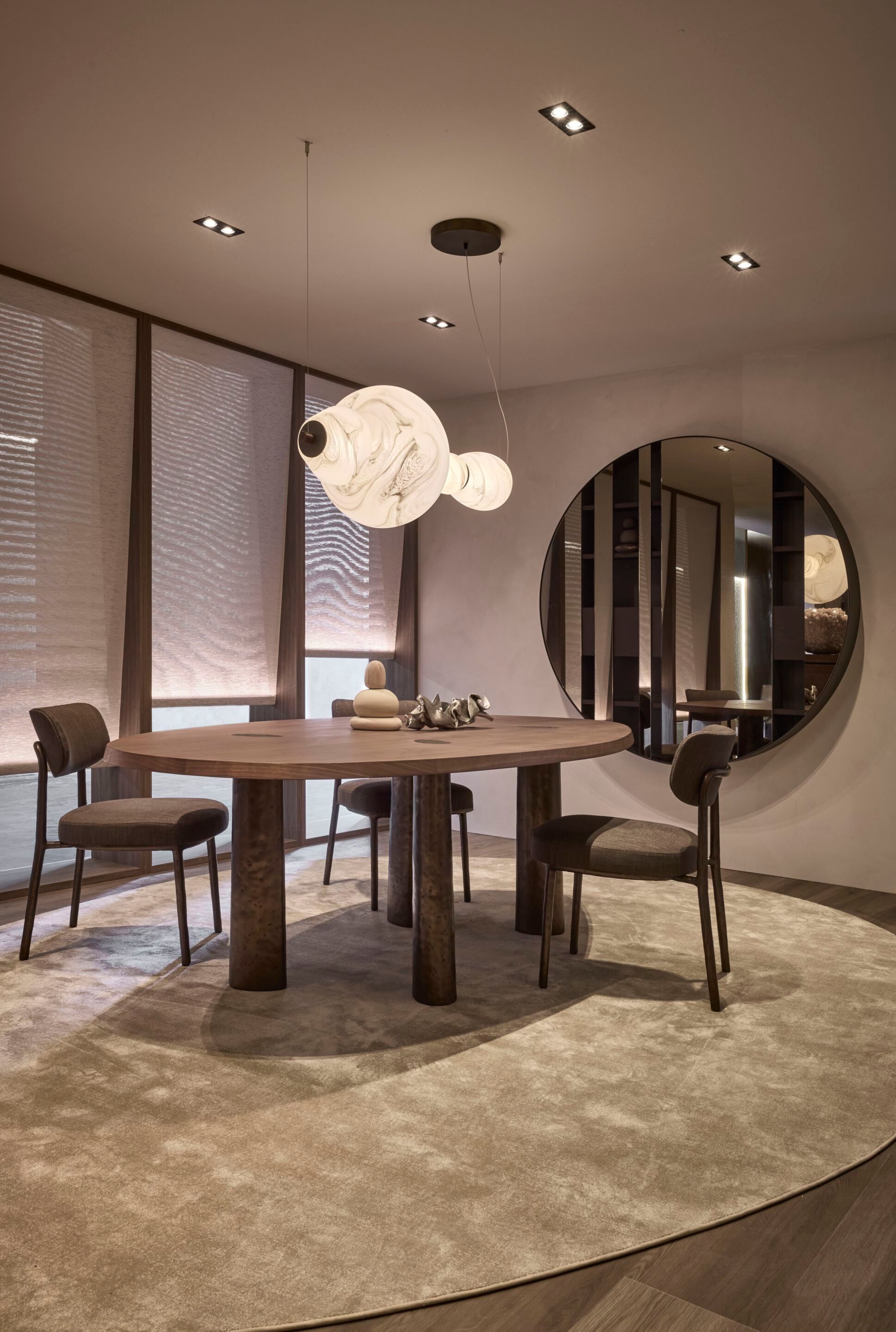 Круглое зеркало с настенной полкой Linteloo LUNA ARCH-00012921 - Вид №1