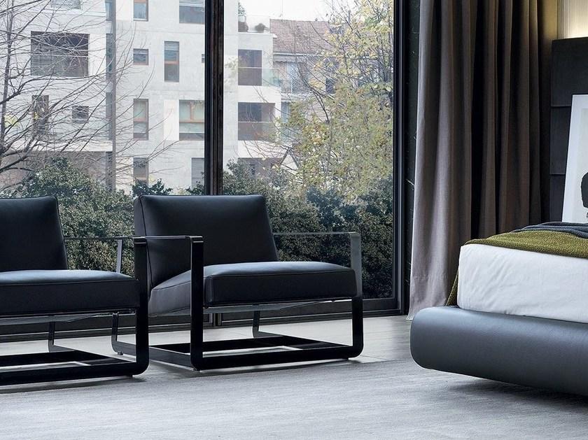 Poliform Кожаное кресло с салазками и подлокотниками sun-id-1422277 - Вид №2