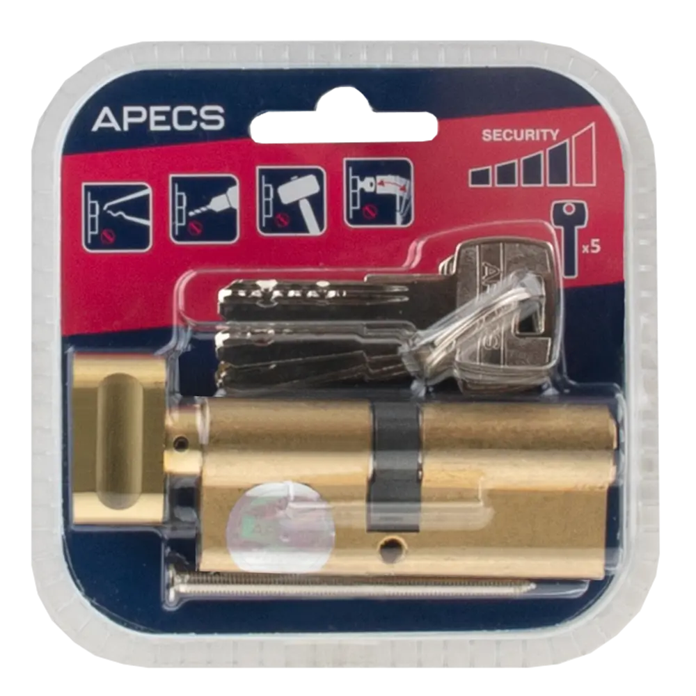 Цилиндровый механизм APECS Pro LM-80-C-G с защитой от взлома 84168042 SM STLM-0046657 - Вид №2