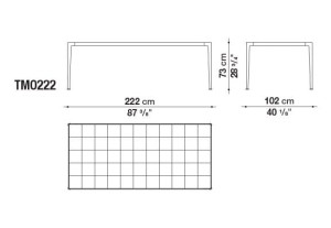 Прямоугольный садовый стол из керамогранита