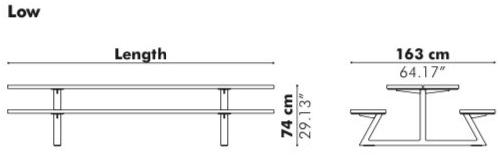 BuzziSpace Прямоугольный стол для пикника со встроенными скамейками sun-id-1484616 - Вид №4