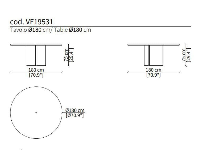 Мраморный обеденный стол Vittoria Frigerio CORSINI ARCH-00072373 - Вид №8