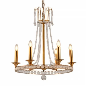 Люстра стеклянная 67х60 см латунь Regency PG6957 DELIGHT COLLECTION ДИЗАЙНЕРСКИЕ 00-3883061 Золото;прозрачный