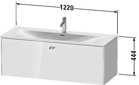 BR421401818 Brioso Тумбочка подвесная Белый матовый, декор Duravit - Вид №1