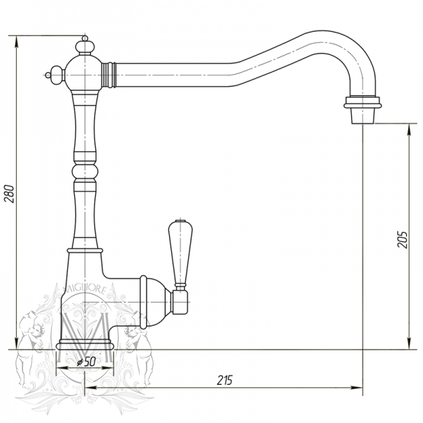 Смеситель MIGLIORE Ermitage ML.CUC-7083.BI.DO для кухни, золото  - Вид №1