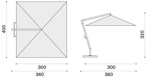 Ethimo Прямоугольный зонт с боковой стойкой Holiday Ombr50 - Вид №1
