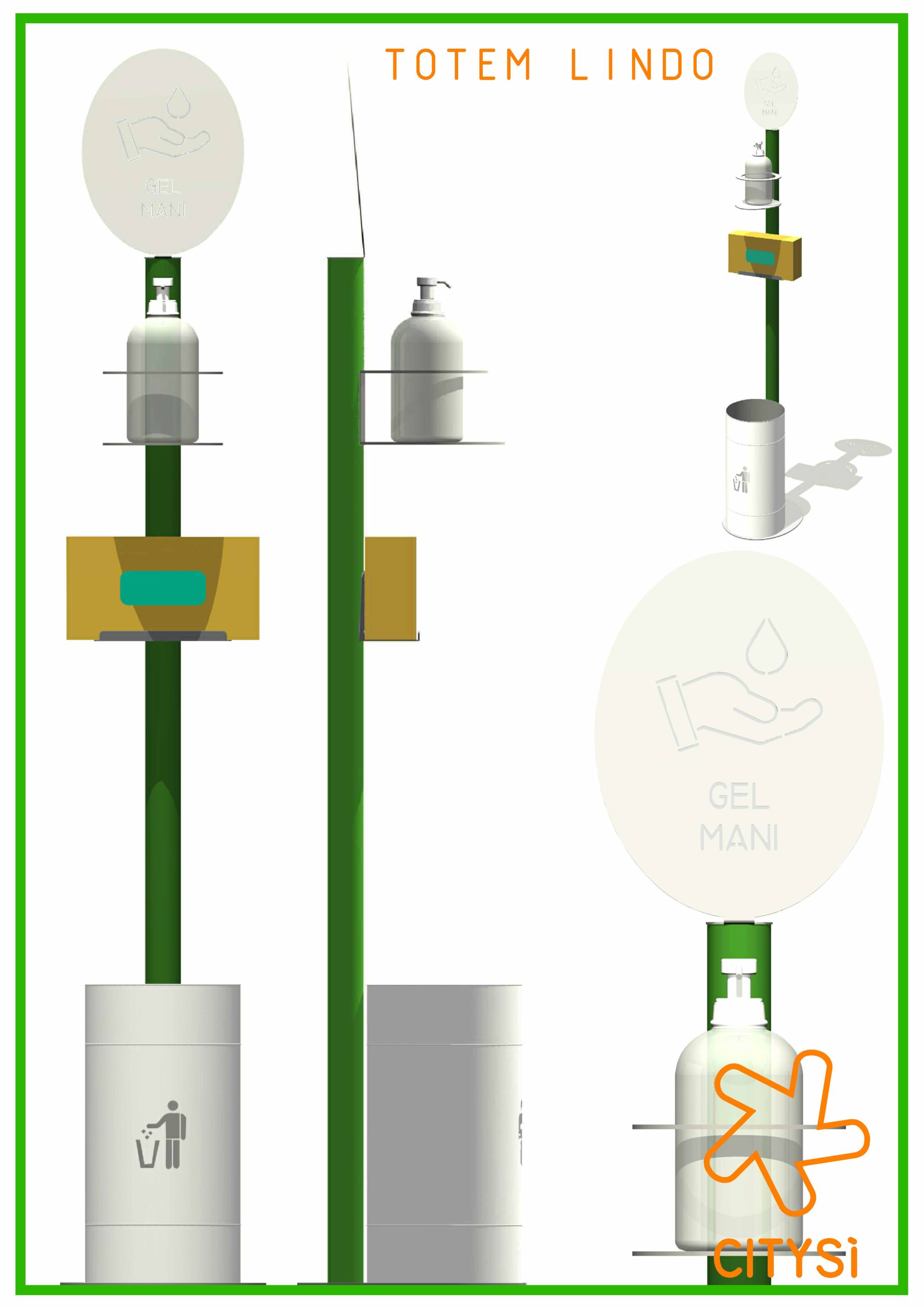 Металлический дезинфицирующий дозатор геля CITYSì SANISTAND LINDO ARCH-00096362 - Вид №9