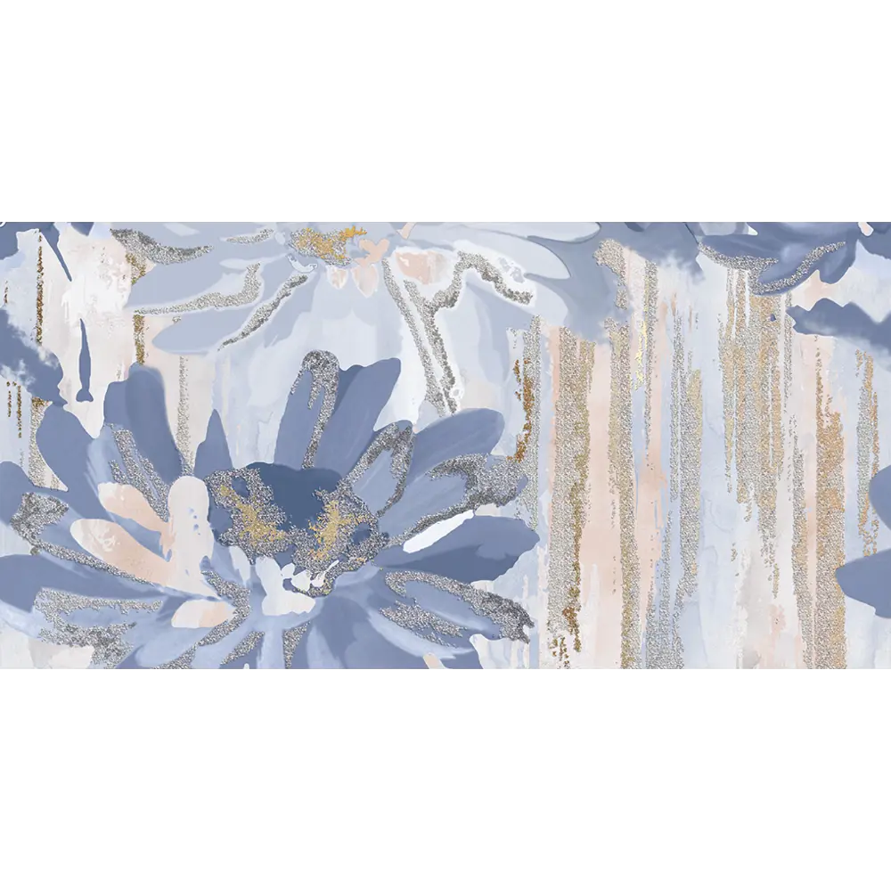 Декор настенный Нефрит-Керамика Артис Цветы 2 50x25 см матовый цвет голубой с рисунком STLM-2058632