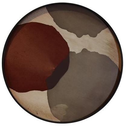 Ethnicraft Круглый поднос из дерева и стекла Translucent silhouettes 20439 - Вид №1