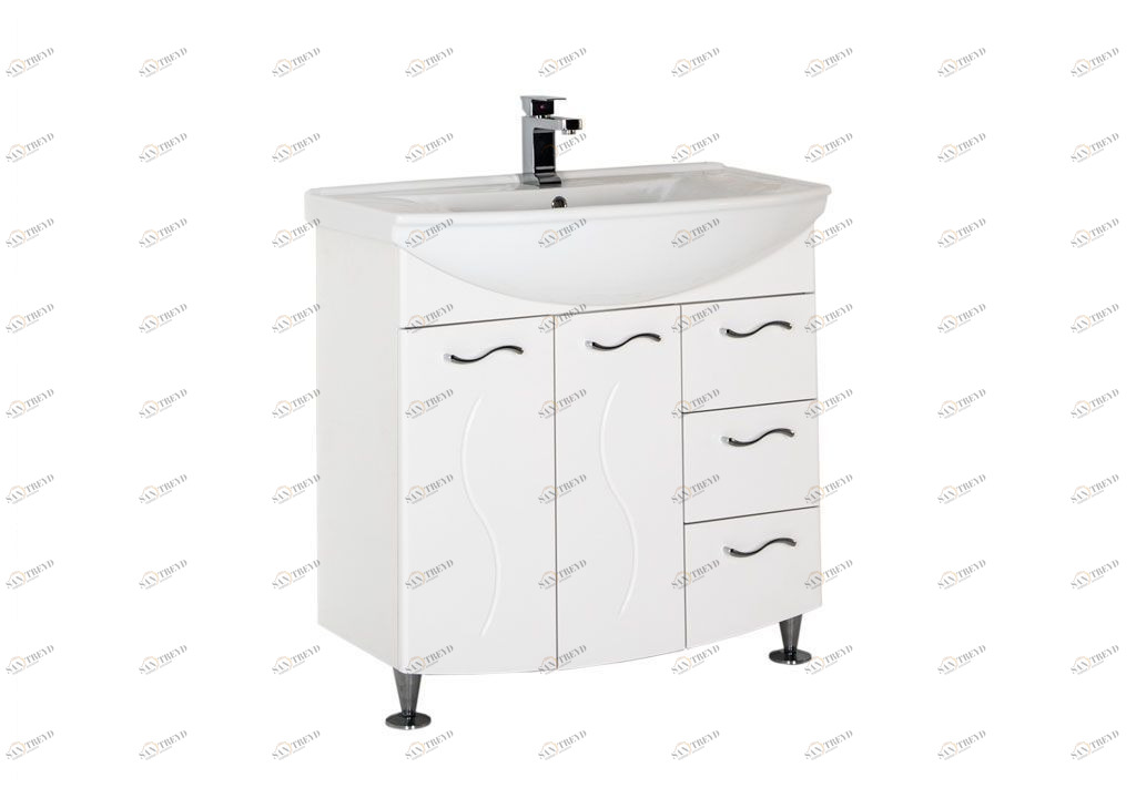 Тумба с раковиной Aquanet Моника 85 белый 0018677100185346