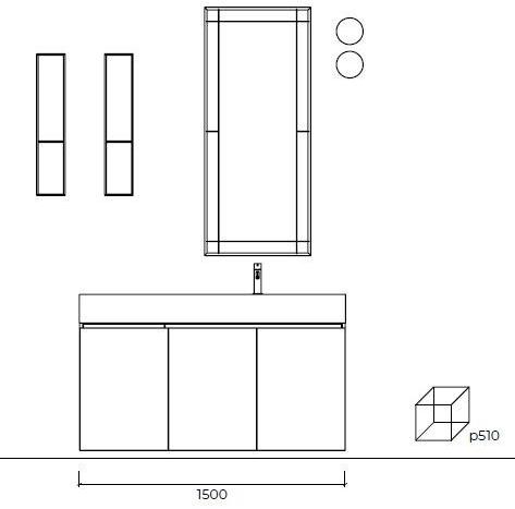 Cerasa Подвесная тумба под умывальник из ламината с зеркалом Nerolab sun-id-1346621 - Вид №4