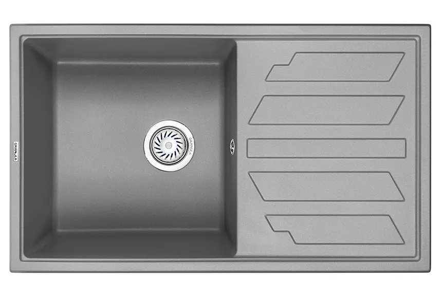 8002, АЛЮМИНИУМ, кухонная мойка, кварц GRANULA 8002-ST221 - Вид №1