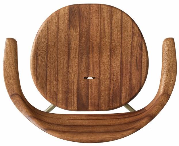 BassamFellows Штабелируемый стул из нержавеющей стали и дерева с подлокотниками Bicorn Cb-59 - Вид №5