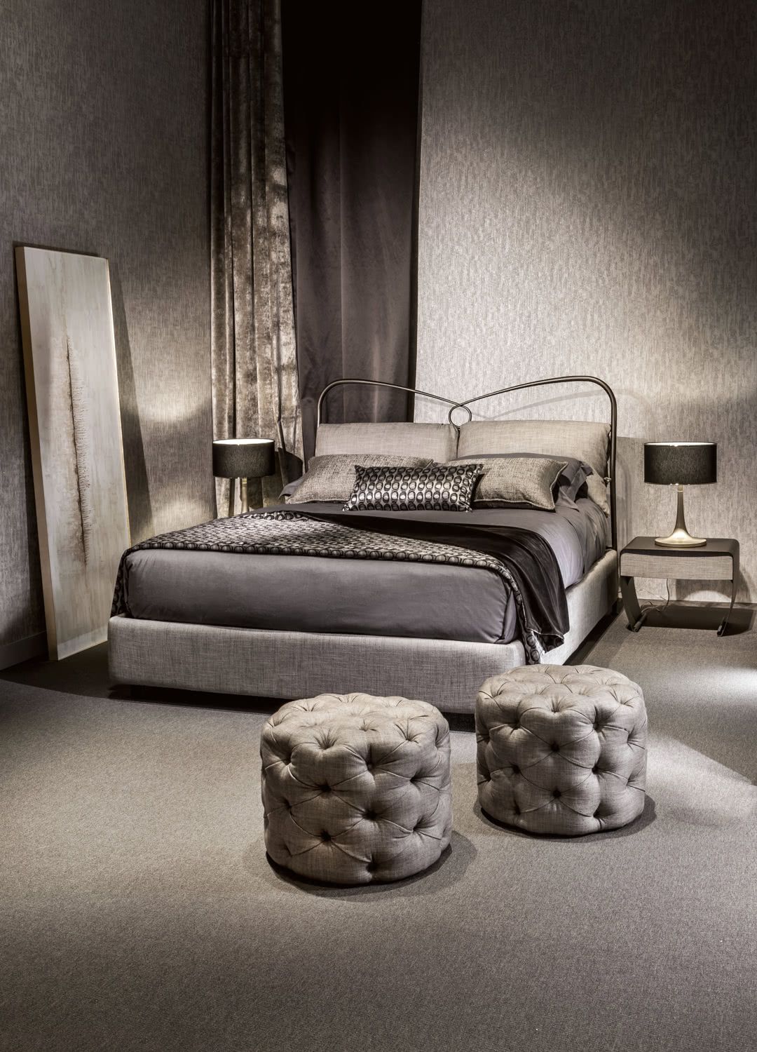 Круглый бархатный пуфик capitonné Cantori Джордж ARCH-00050935 - Вид №2