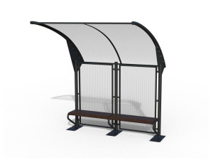 Стальной и поликарбонатный навес для автобусной остановки