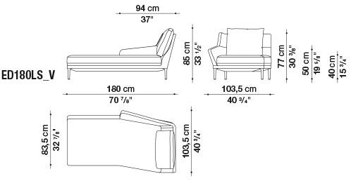 B&B Italia Диван из ткани с шезлонгом Édouard EDOUARD sun-id-1511183 - Вид №14