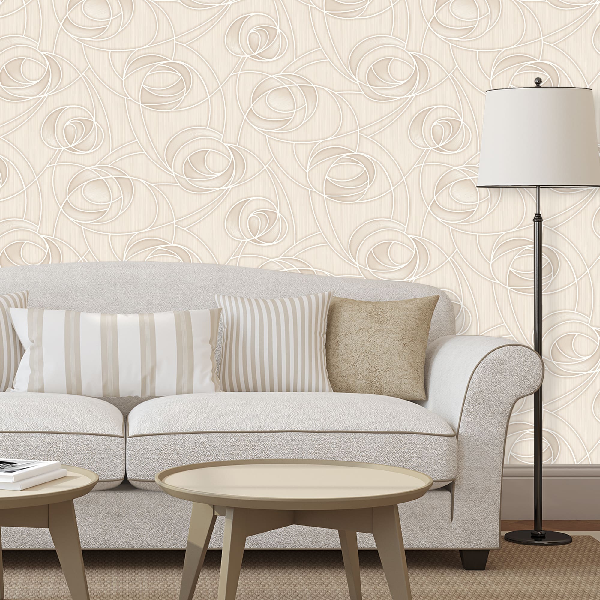 82938314 Обои бумажные бежевые 0.53 м 1024-01 Некст Santreyd  - Вид №2