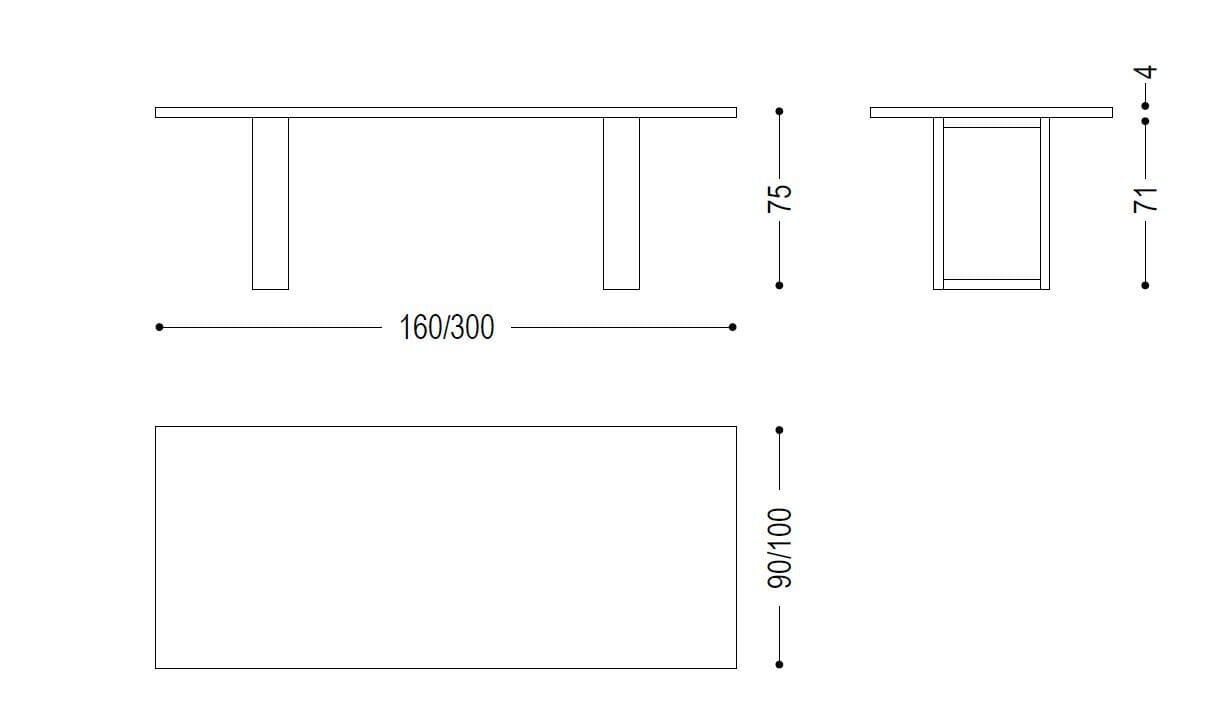 Прямоугольный стол из массива дерева Riva 1920 ReWood ARCH-00071714 - Вид №3