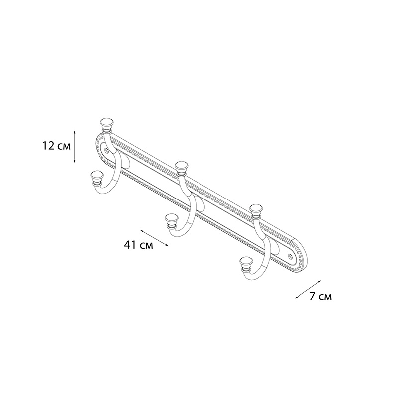 Планка 3 крючка Grampus ALFA GR95053 - Вид №2