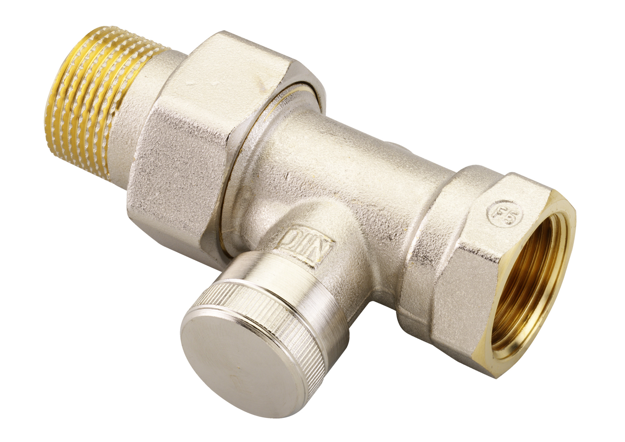 Danfoss Клапан RLV для бокового присоединения к радиатору RLV-CX Клапан запорный Ду 15, угл., хром 003L0273  - Вид №11