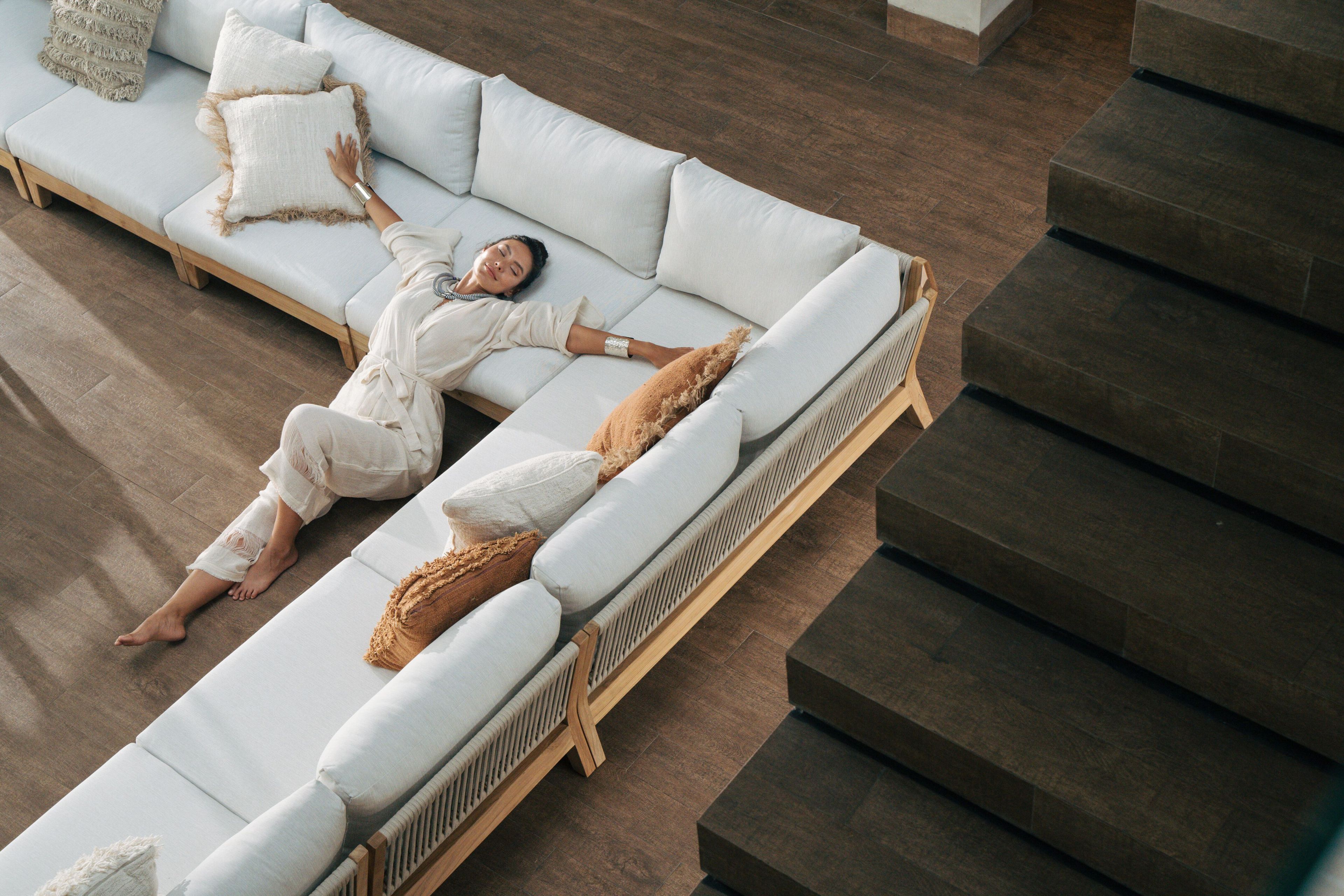 Правый / левый модуль для секционного дивана из тикового дерева cbdesign Венская модульная ARCH-00096006 - Вид №9