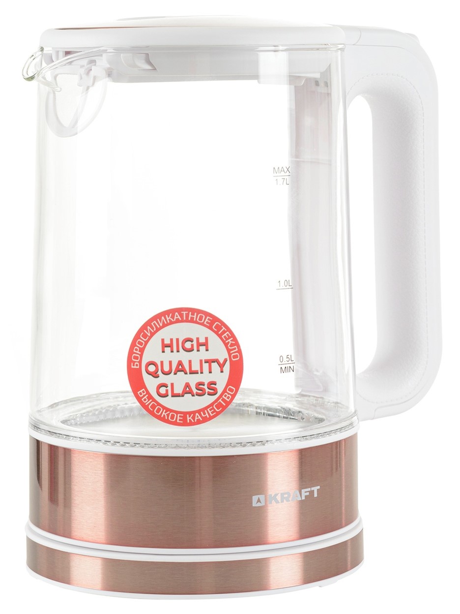 9052793 Электрочайник KRAFT KF-KG1708WBZ белый STDN-0131218 - Вид №1