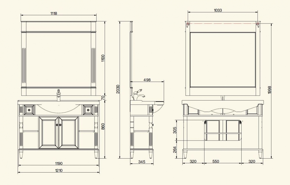 Комплект мебели MIGLIORE Kantri 120 см эмаль оливковая с патиной sun-id-685522 - Вид №1