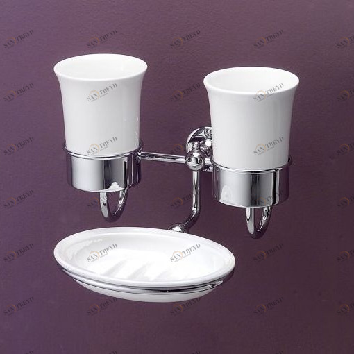 Держатель с двумя керамическими стаканами и мыльницей DD33055CR Devon Devon FIRST CLASS Devon&Devon FIRST CLASS ACCESSORI
