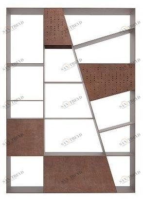 TrackDesign Двусторонний открытый книжный шкаф из стали Corten ™  Ar0889 