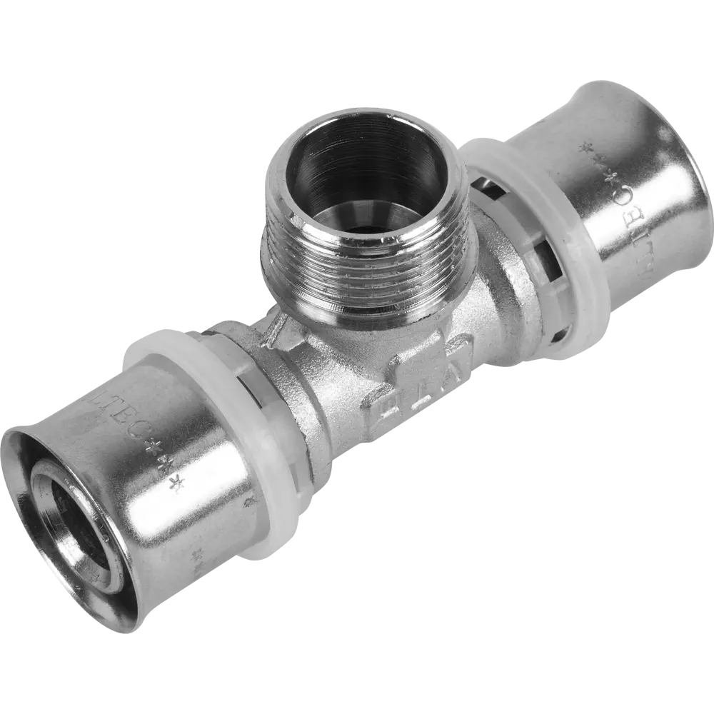 Тройник комбинированный Valtec 26x3/4"x26 мм НР никелированная латунь VTM.233.N.260526 15647309 STLM-2014953 