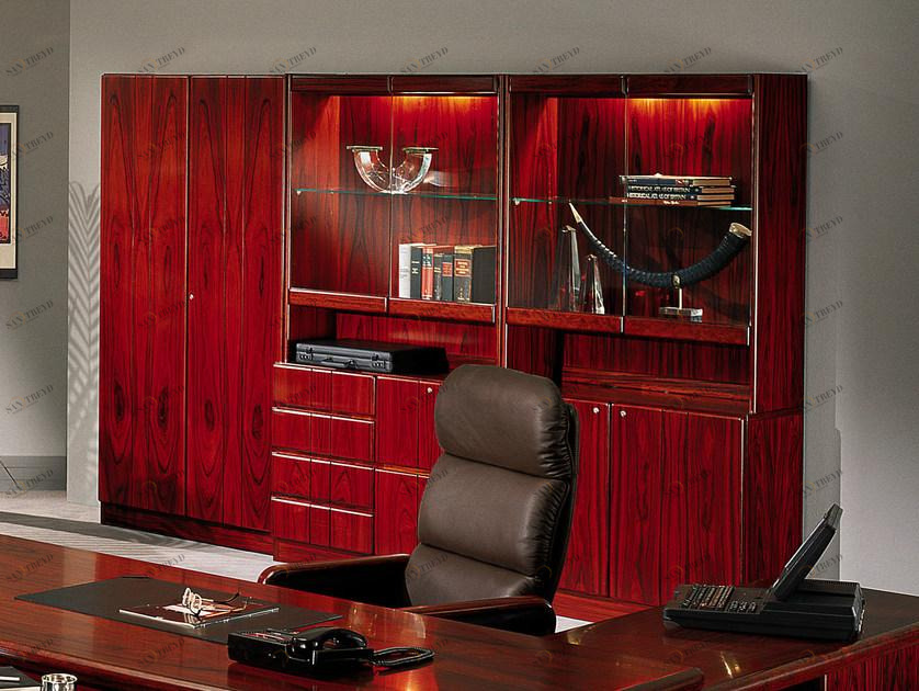 Dyrlund Высокий офисный шкаф вишневого цвета Commodore 8908/8906/8900 